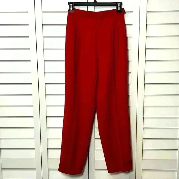 Dana Buchman Wool Pleated Pants Size 4P Red - Picture 1 of 9